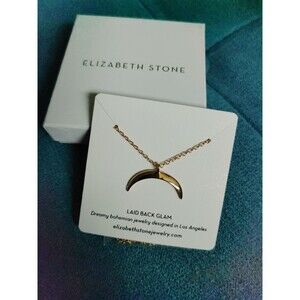 Elizabeth Stone Gold Crescent necklace